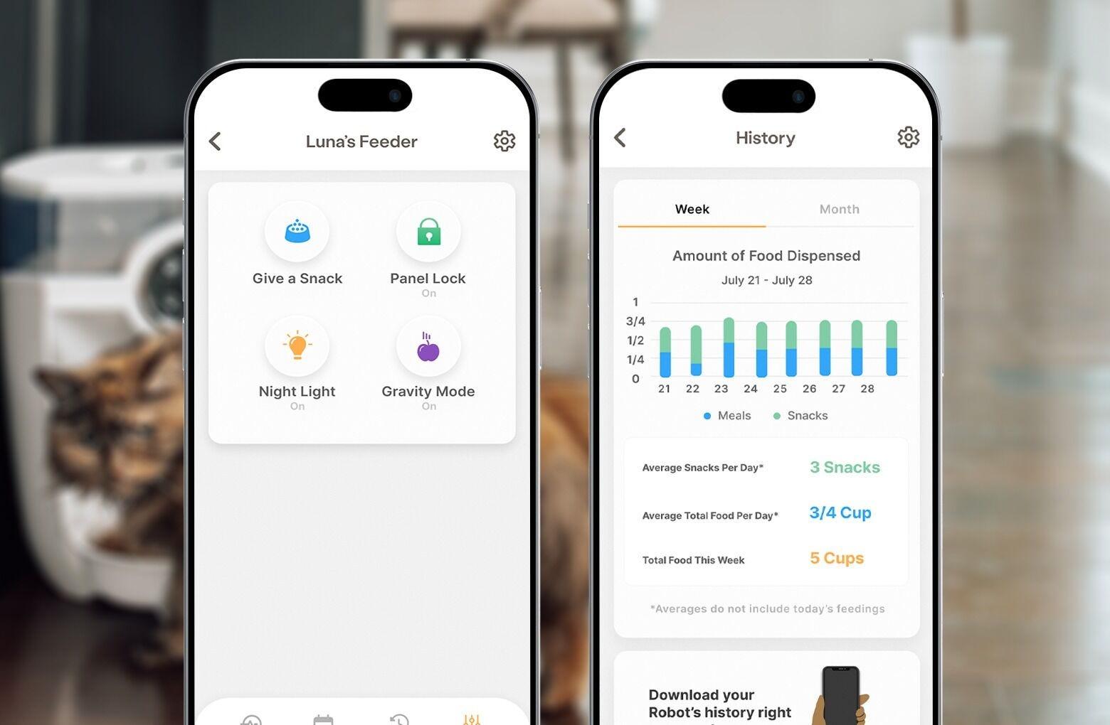Feeder-Robot app screens